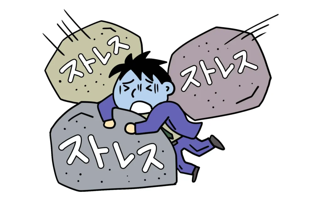 ストレスに押しつぶされる男性